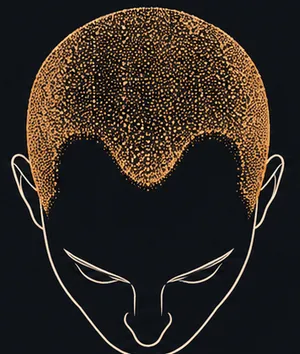 Deeper temple recession, M-shaped hairline